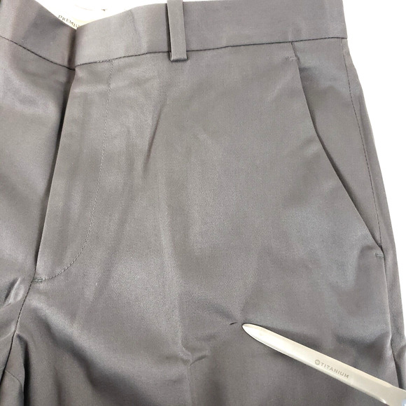 Perry Ellis Premium SIZE 32 X 32 Tailored Fit Gray Flat Front Cotton Pants Mens - Picture 6 of 9